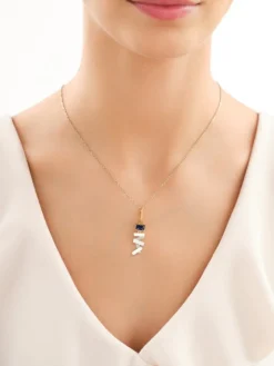 Zawieszka srebrna ze szlifowanym szkłem