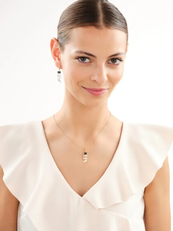 Zawieszka srebrna ze szlifowanym szkłem