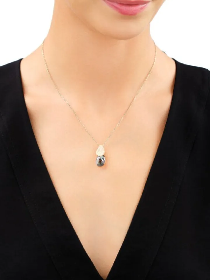 Zawieszka srebrna ze szlifowanym szkłem