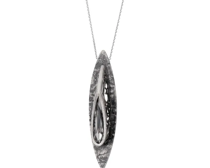 Zawieszka srebrna ze szlifowanym szkłem