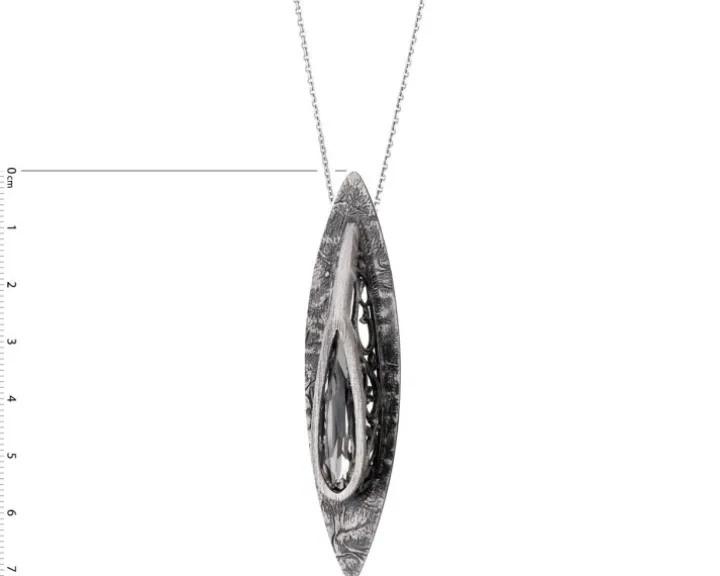 Zawieszka srebrna ze szlifowanym szkłem