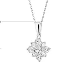 Zawieszka z białego złota z brylantami laboratoryjnymi - 0,50 ct - próba 585