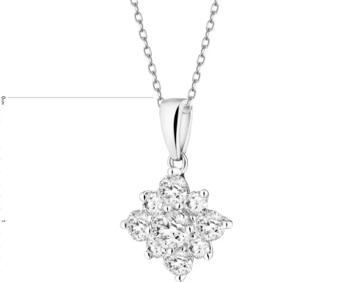 Zawieszka z białego złota z brylantami laboratoryjnymi - 0,50 ct - próba 585