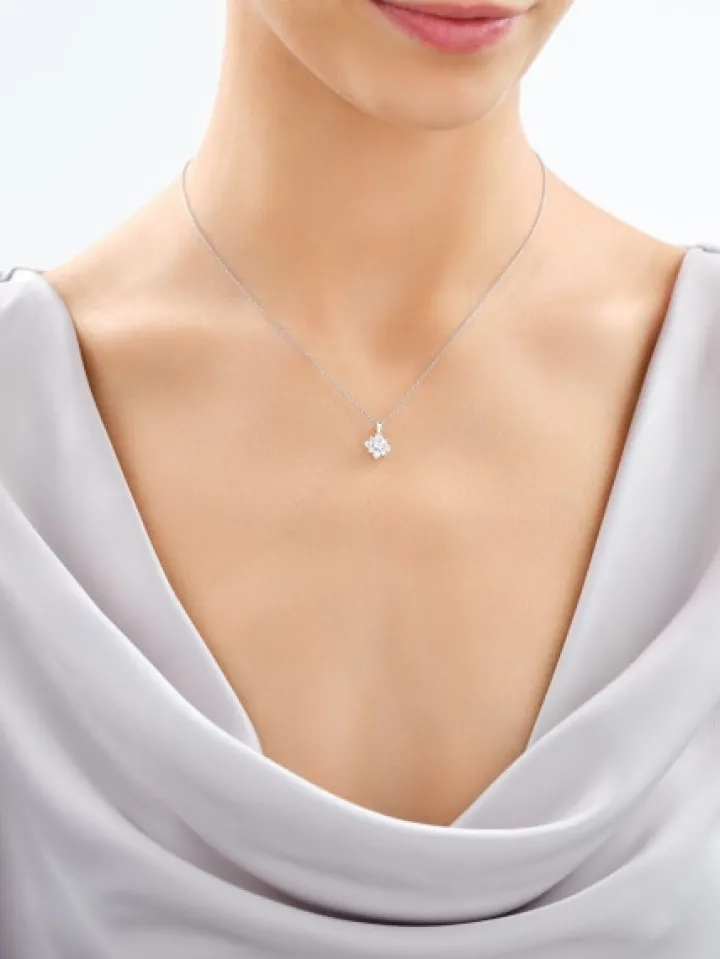 Zawieszka z białego złota z brylantami laboratoryjnymi - 0,50 ct - próba 585