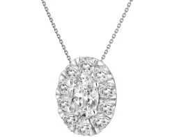 Zawieszka z białego złota z brylantami i opalem - próba 585