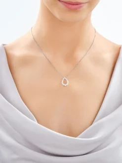 Zawieszka z białego złota z brylantami laboratoryjnymi - 1,00 ct - próba 585