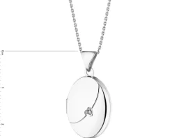Zawieszka z białego złota z diamentem - puzderko, serce - 0,005 ct - próba 375
