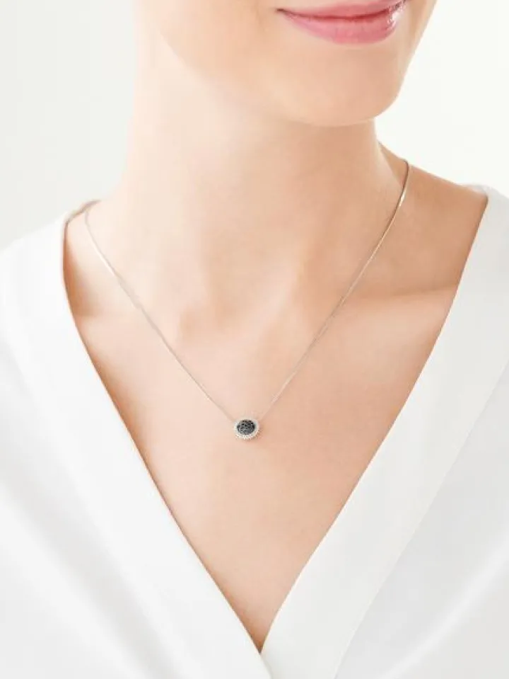 Zawieszka z białego złota z diamentami - 0,22 ct - próba 585