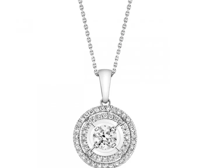 Zawieszka z białego złota z diamentami - 0,25 ct - próba 585