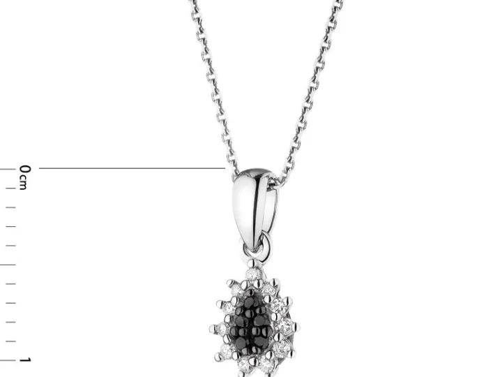 Zawieszka z białego złota z diamentami - 0,05 ct - próba 375