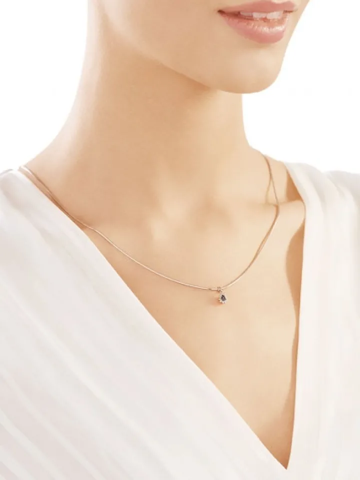 Zawieszka z białego złota z diamentami - 0,05 ct - próba 375