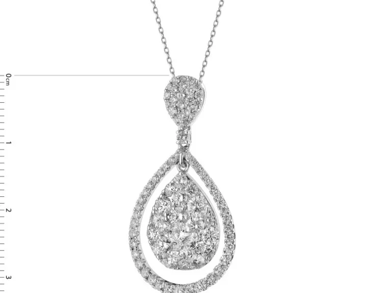 Zawieszka z białego złota z brylantami - 2,21 ct - próba 750