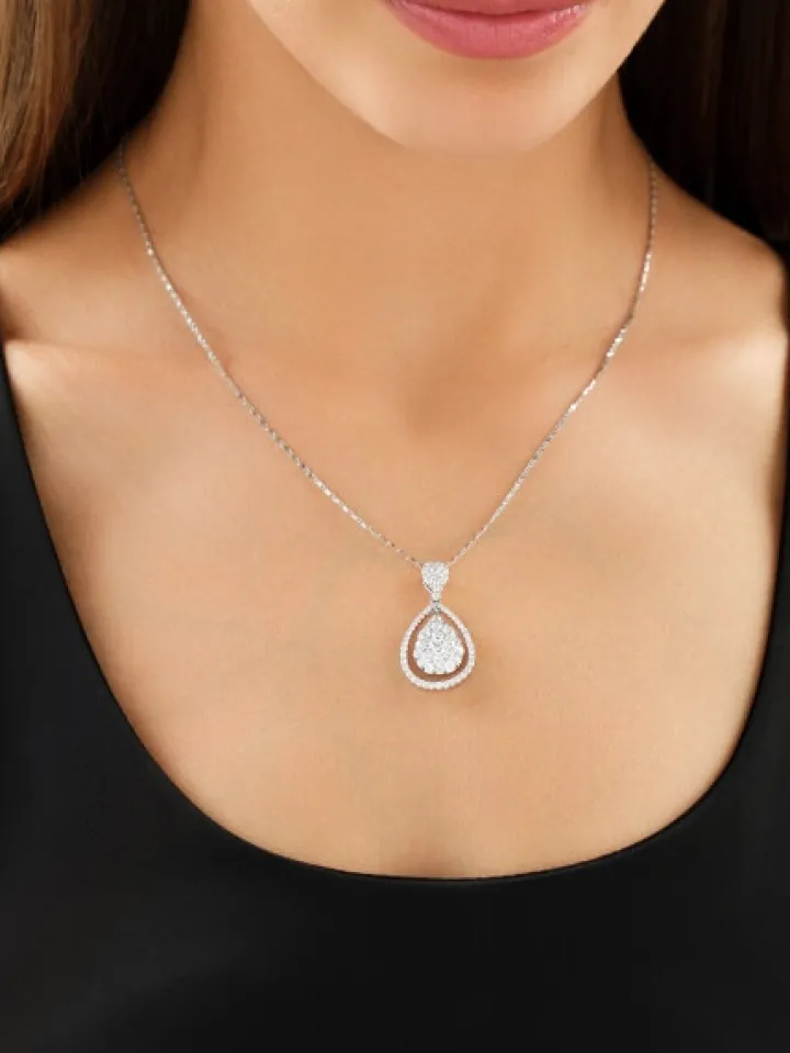 Zawieszka z białego złota z brylantami - 2,21 ct - próba 750