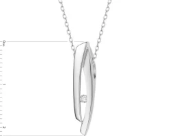 Zawieszka z białego złota z brylantem - 0,02 ct - próba 585