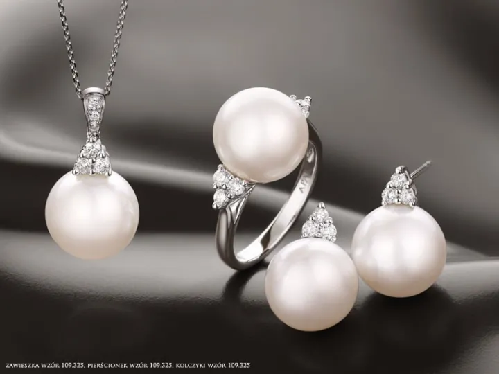 Zawieszka z białego złota z brylantami i perłą South Sea - próba 585