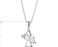 Zawieszka z białego złota z diamentem - aniołek, serce - 0,004 ct - próba 585