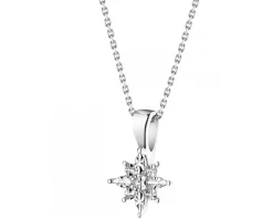 Zawieszka z białego złota z diamentem - gwiazda - 0,005 ct - próba 585