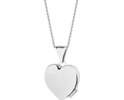 Zawieszka z białego złota z diamentem - puzderko - serce - 0,005 ct - próba 375