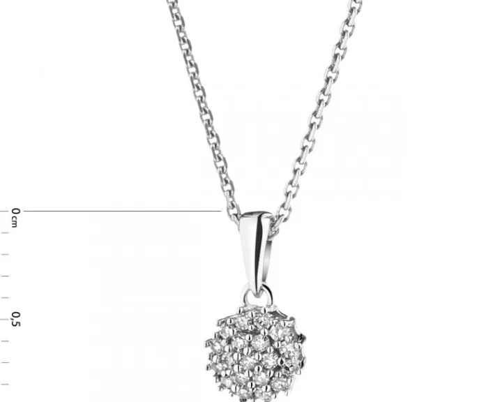 Zawieszka z białego złota z diamentami - 0,05 ct - próba 585