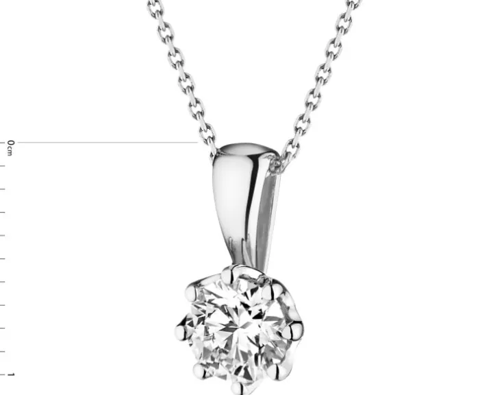 Zawieszka z białego złota z brylantem - 0,35 ct - próba 585