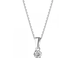 Zawieszka z białego złota z diamentem - 0,003 ct - próba 375