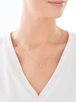 Zawieszka z białego złota z diamentem - 0,003 ct - próba 375