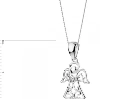 Zawieszka z białego złota z diamentem - aniołek - 0,004 ct - próba 585