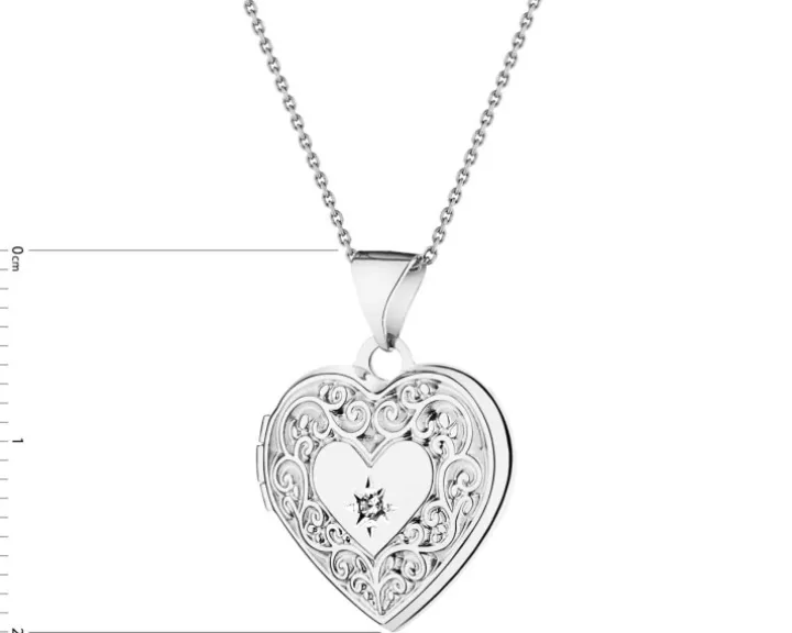 Zawieszka z białego złota z brylantami - rozeta - 0,70 ct - próba 585