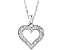 Zawieszka z białego złota z brylantem - krzyż - 0,006 ct - próba 585