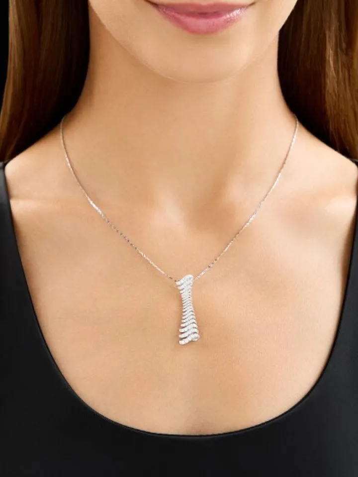 Zawieszka z białego złota z brylantami - 1,00 ct - próba 750