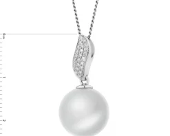 Zawieszka z białego złota z brylantami i perłą South Sea - próba 585