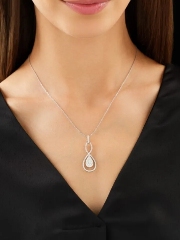 Zawieszka z białego złota z brylantami - 0,82 ct - próba 585