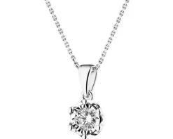 Zawieszka z białego złota z brylantem - 0,18 ct - próba 585