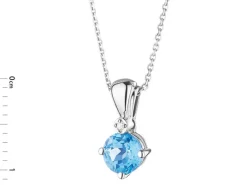 Zawieszka z białego złota z diamentem i topazem - próba 375