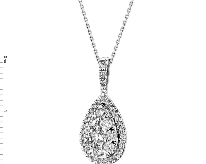 Zawieszka z białego złota z brylantami - 0,57 ct - próba 585