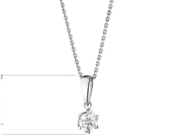 Zawieszka z białego złota z brylantem - 0,19 ct - próba 585