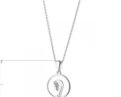 Zawieszka z białego złota z diamentami - medalik Matka Boska - 0,006 ct - próba 375