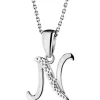 Zawieszka z białego złota z diamentem - litera N - 0,003 ct - próba 585
