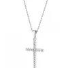 Zawieszka z białego złota z brylantami - krzyż - 0,10 ct - próba 585