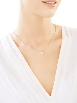 Zawieszka z białego złota z diamentem i perłą - próba 585