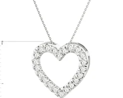 Zawieszka z białego złota z brylantami laboratoryjnymi - serce - 0,33 ct - próba 585