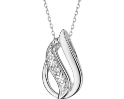 Zawieszka z białego złota z diamentem - 0,006 ct - próba 375