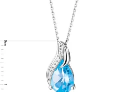 Zawieszka z białego złota z brylantami i tanzanitem - próba 585