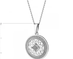 Zawieszka z białego złota z diamentami - rozeta - 0,14 ct - próba 585