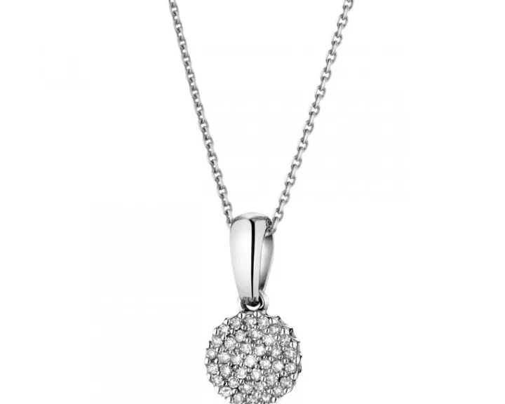 Zawieszka z białego złota z diamentami - 0,09 ct - próba 585