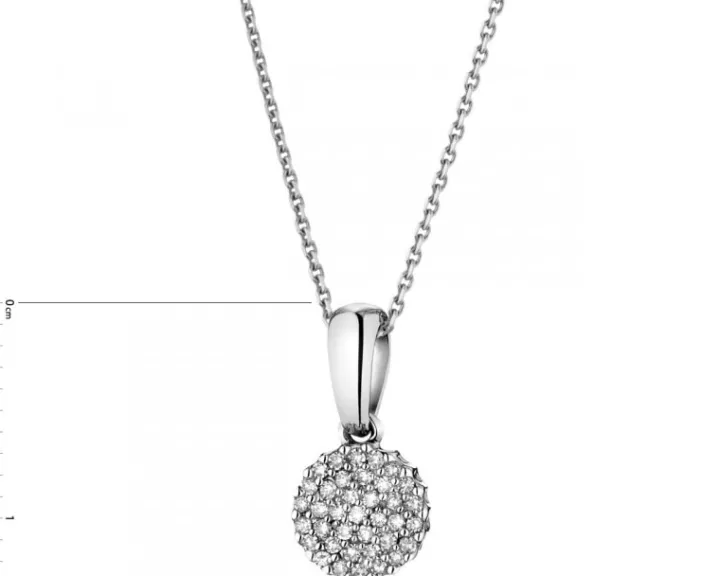 Zawieszka z białego złota z diamentami - 0,09 ct - próba 585