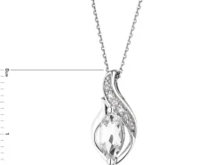 Zawieszka z białego złota z brylantami i topazem białym - próba 375