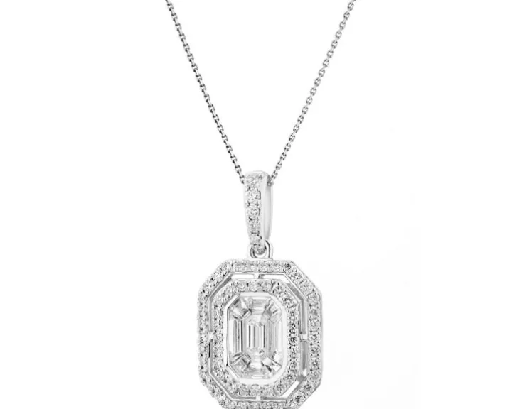 Zawieszka z białego złota z brylantami - 0,63 ct - próba 750