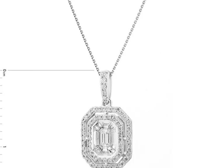 Zawieszka z białego złota z brylantami - 0,63 ct - próba 750