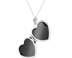 Zawieszka z białego złota z diamentem - puzderko - serce, drzewko - 0,005 ct - próba 585